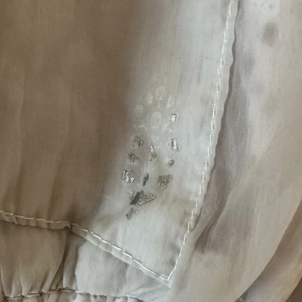 FP Free People Movement White Jacket Eyelet Sheer Cropped‎ Bomber Hoodie XS *R*